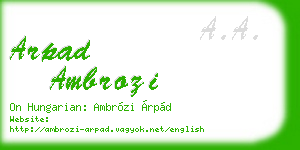 arpad ambrozi business card